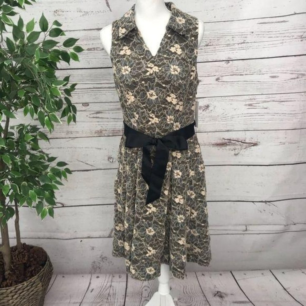 Signature Robbie Bee Sleeveless Collar Lace Dress